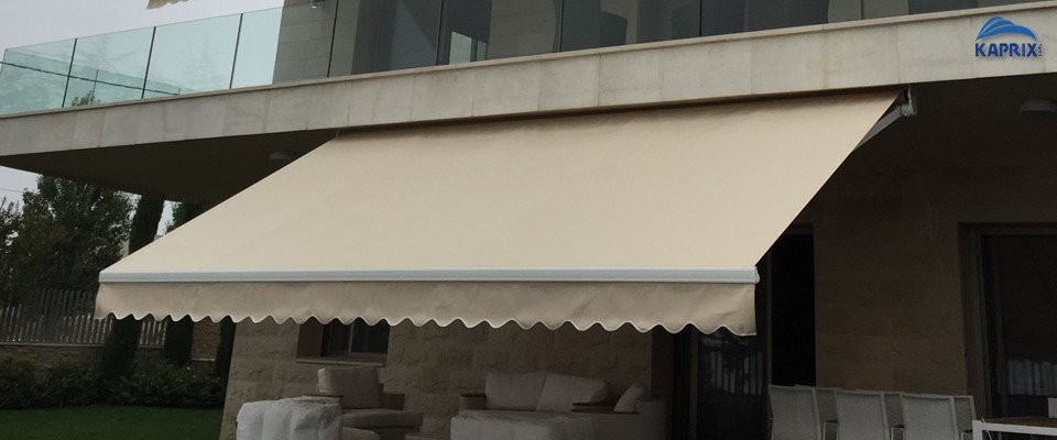 Folding arm awnings